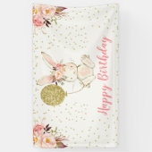 Floral Bunny Happy Geburtstag Banner (Vertikal)