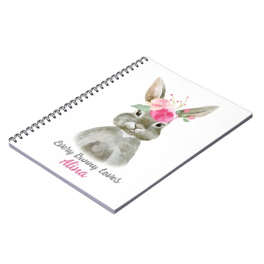 Floral Bunny Notepad Notizblock (Linke Seite)
