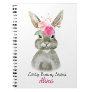 Floral Bunny Notepad Notizblock