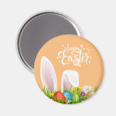 Floral Bunny Oars Happy Oaster | Magnet (Vorderseite/Rückseite)