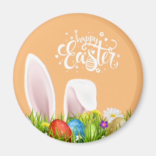 Floral Bunny Oars Happy Oaster | Magnet (Vorne)