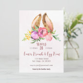 Floral Bunny Oars Osterfeier Party Einladung (Stehend Vorderseite)