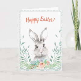 Floral Bunny Oaster Karte