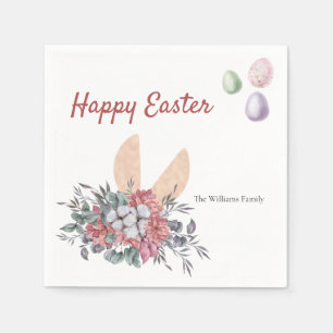 Floral Bunny Oaster Personalisiert Naplins Serviette