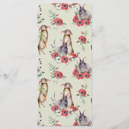 Floral Bunny Ost Brunch Menükarte (Rückseite)
