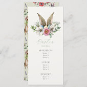 Floral Bunny Ost Brunch Menükarte (Vorne/Hinten)
