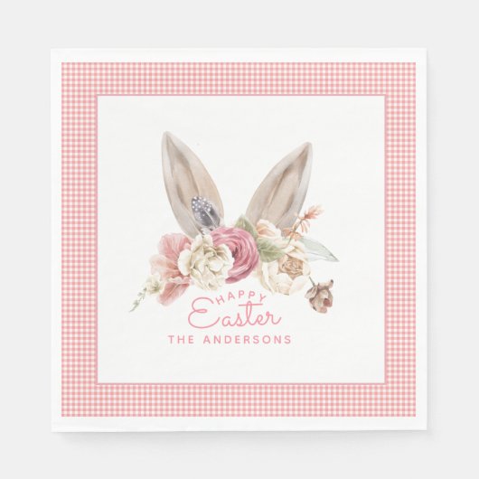 Floral Bunny Osterst Serviette (Vorderseite)