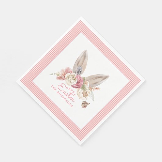 Floral Bunny Osterst Serviette (Ecke)