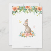 Floral Bunny Rabbit Baby Dusche Woodland Baby Girl Einladung (Rückseite)