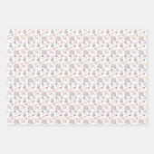 Floral Bunny Rabbit Baby Geschenk Geschenkpapier Set (Vorderseite)