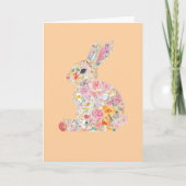 Floral Bunny Silhouette Karte (Vorderseite)