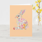 Floral Bunny Silhouette Karte (Gelbe Blume)
