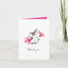 Floral Bunny Watercolor Danke Karte