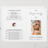 Floral Burgund Feier des Programms "Leben" (Vorne/Hinten)