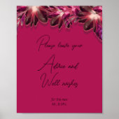 Floral Burgund Ratschläge und gute Wünsche Poster (Vorne)
