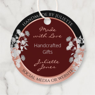 Floral Burgund und Rose Gold Marketing Vielen Dank Geschenkanhänger