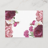 Floral Burgund Wedding Hotel Unterkunft Begleitkarte (Rückseite)