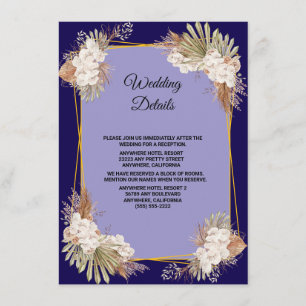 Floral Burgunder Gold Blush Hochzeit Begleitkarte