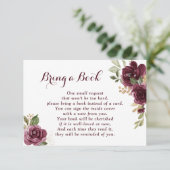 Floral Burgundy Babydusche buchen RSVP Karte (Stehend Vorderseite)