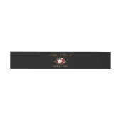 Floral Burgundy Black Gold Wedding Einladungsbanderole (Flach)
