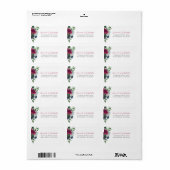Floral Burgundy Blue Wedding RSVP-Adresse Adressaufkleber (Vorne)