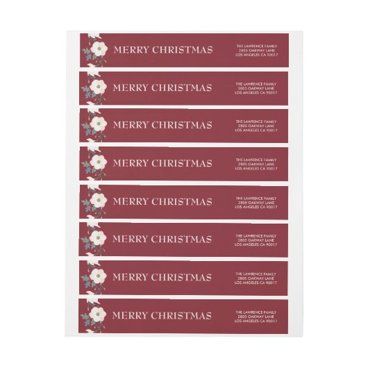 Floral Burgundy Blush Frohe Weihnachtsfeiertage (Bogen)