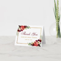 Floral Burgundy Boho Brautparty Dank Hinweis