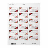 Floral Burgundy Boho Wedding Address Adressaufkleber (Vorne)