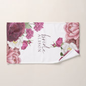 Floral Burgundy Bride Personalisiert Handtuch (Handtuch)