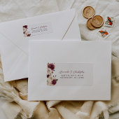 Floral Burgundy Cream Wedding Rücksendeadresse