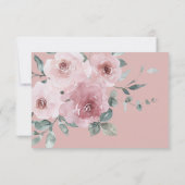 Floral Burgundy Dusty Pink Rose Wedding RSVP (Rückseite)