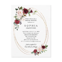 Floral Burgundy Gold Abstraktes Brautparty