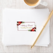 Floral Burgundy Gold Boho Wedding Address Adressaufkleber (Insitu)