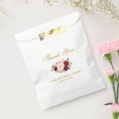 Floral Burgundy Gold Brautparty Danke Geschenktütchen (Versiegelt)