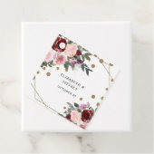 Floral Burgundy Gold Glitzer Geometric Wedding Geschenkanhänger (Beispiel)