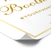 Floral Burgundy Gold Wedding Foto Stand Poster (Ecke)