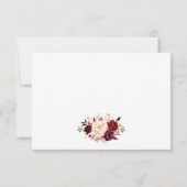 Floral Burgundy Gold Wedding UAWG B RSVP Karte (Rückseite)