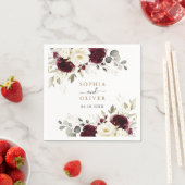 Floral Burgundy Greenery Gold Personalisierte Hoch Serviette (Beispiel)
