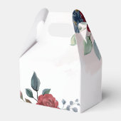 Floral Burgundy Greenery Moderne Hochzeit Geschenkschachtel (Rückseite)