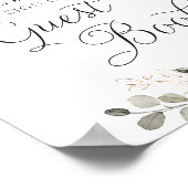 Floral Burgundy Greenery Wedding Guest Book Sign Poster (Ecke)