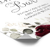 Floral Burgundy Greenery Wedding Mimosa Bar Sign Poster (Ecke)