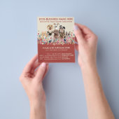 Floral Burgundy Haustiere Sitter Boarding Groomer Flyer (Gruppe)