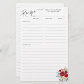 Floral Burgundy Holly Holiday Kitchen Rezept (Vorne/Hinten)