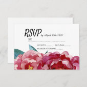 Floral Burgundy Marsala Peony RSVP-Karten RSVP Karte (Vorne/Hinten)
