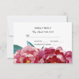 Floral Burgundy Marsala Peony RSVP-Karten RSVP Karte