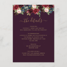 Floral Burgundy Navy Blue Plum Jewel Tone Wedding