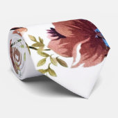 Floral-Burgundy Necktie |Trendy Floral Wedding Kra Krawatte (Gerollt)