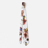 Floral-Burgundy Necktie |Trendy Floral Wedding Kra Krawatte (Rückseite)