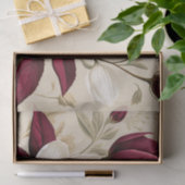 Floral Burgundy Pflanze Botanical Seidenpapier (Geschenk)