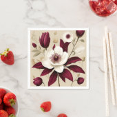 Floral Burgundy Pflanze Botanical Serviette (Beispiel)